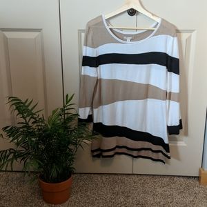 NWT 3/4 sleeve color block sweater